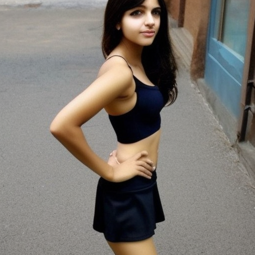 Delhi girl cute face, beautiful girl face, mini skirt and tight bra
