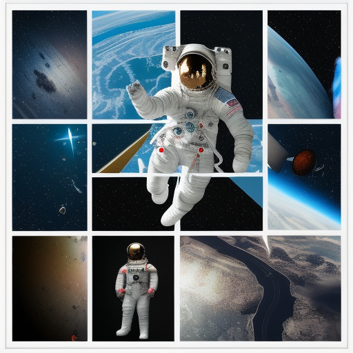Generate a high-quality visual representation of an astronaut, wearing a black spacesuit, floating in zero-gravity surrounded by a breathtaking 4k resolution galaxy of sparkling stars with a realistic depth and luminosity. the astronaut is far away in middle of image starscap