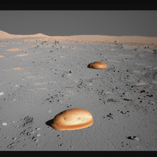 Loafs of bread in the background on mars
