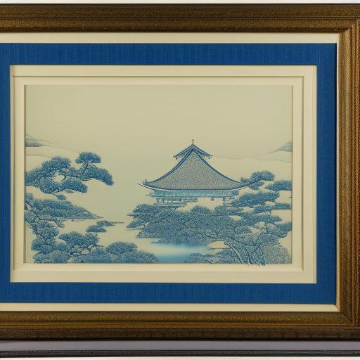 steven belledin pen blue Engraving Japanese landscape 