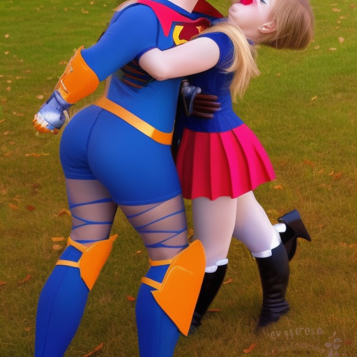 super girl kissing bat girl 