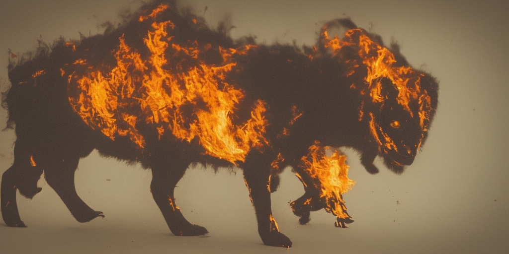 Burning animal
