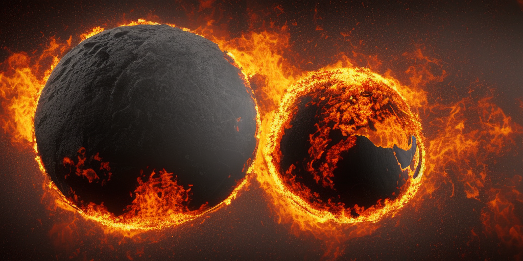 a 3d rendering of a burning earth