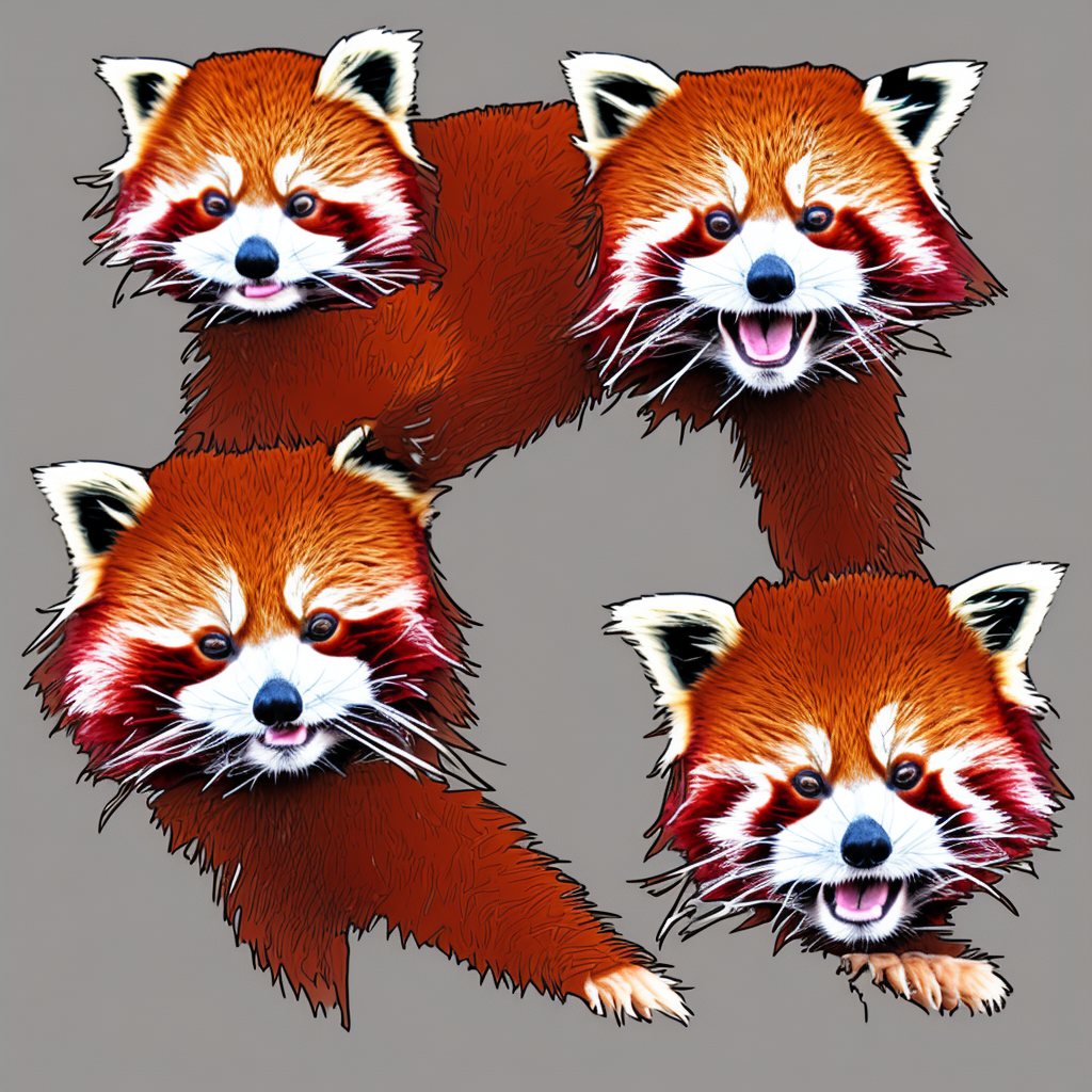 red panda, 2d, sticker