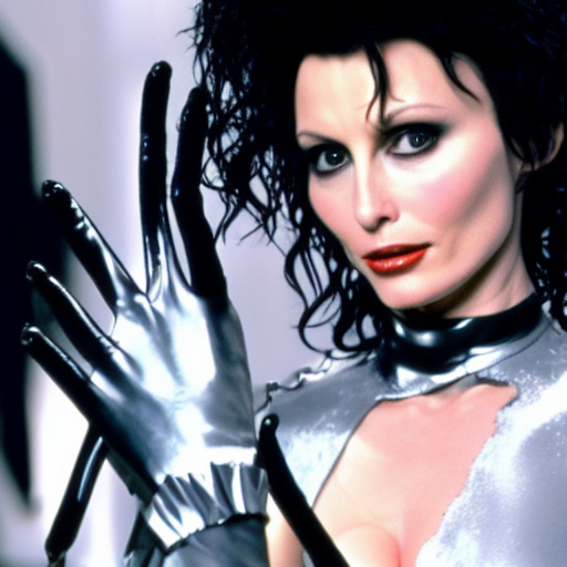 photo of bridget moynahan as edward scissorhands, highly detailed, centered, solid color background, realistic photography, 8k