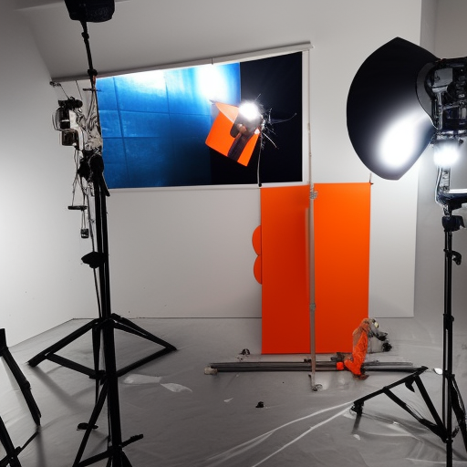 Advertising video photo shooting location  HD, realistic photo, orange studio lighting, super Detailed,