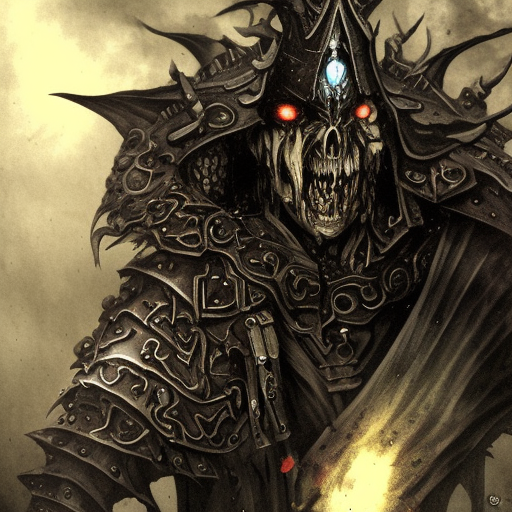 dark mage of Belakor, Warhammer fantasy, creepy, grim-dark, gritty, realistic, illustration, high definition