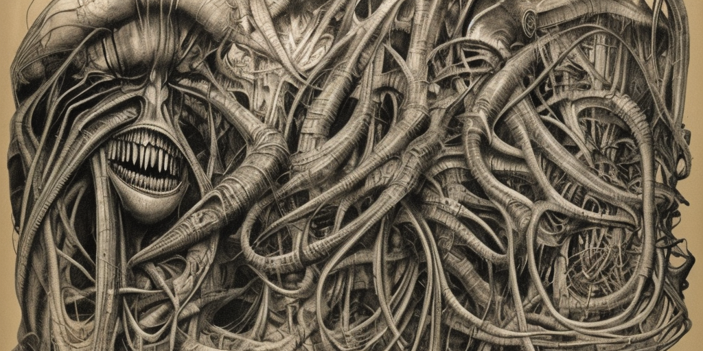 a H.R. Giger of We are old sacks
