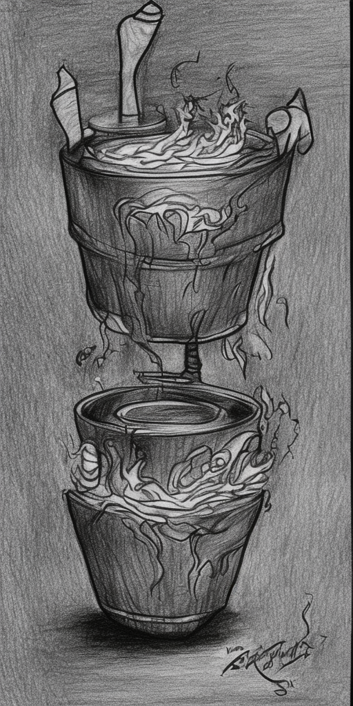 a drawing of a Witch's cauldron