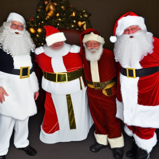 Santa Claus meets the 3 wise men.