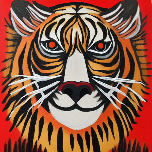 folk art tiger roaring%>