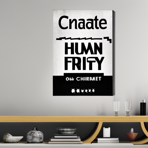 Create a canvas or sign with the text inside saying 'Human artists only'