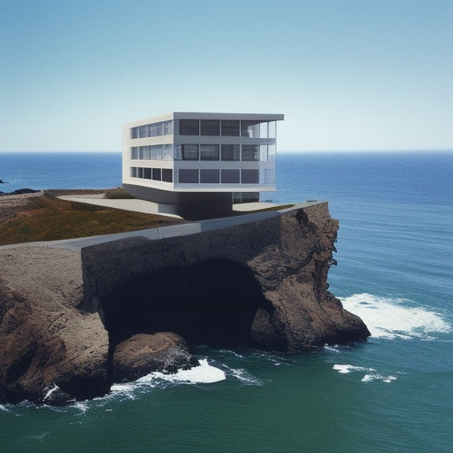 "agnes martin" dramatic cantilever "cliff house" drone plan