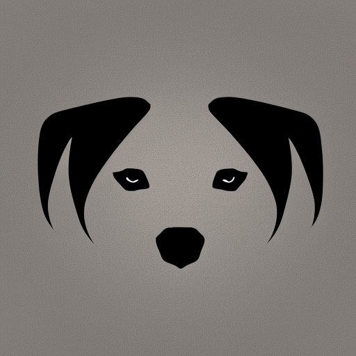 Minimalist tribal style black and white Straight line outline of a  of a pitbulls face with a feather