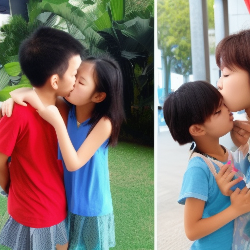 two middle school malaysia girl kissing 