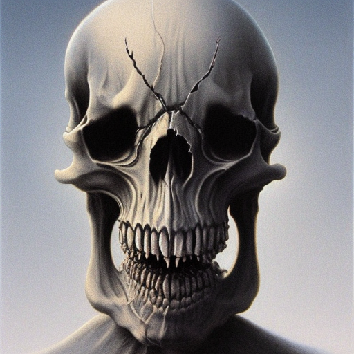portrait of a strogg demon skull, by beksinski, trending on artstation, 4 k,