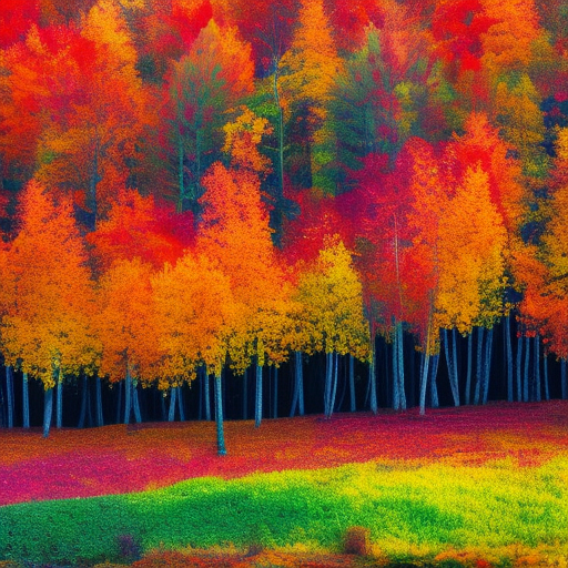 Vivid colorful forest