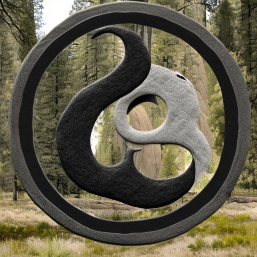 yosemite park, stargate portal, zen yin yang symbol, elven women