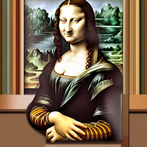 monalisa painting with modern dress