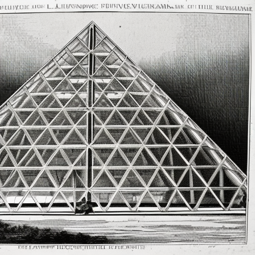 a renaissance engraving of the Louvre pyramid