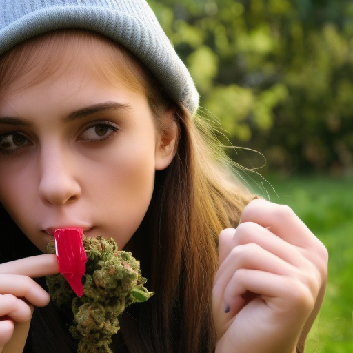 A girl smoking weed 