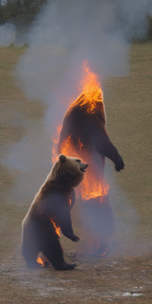 a photo of a burning Bear
