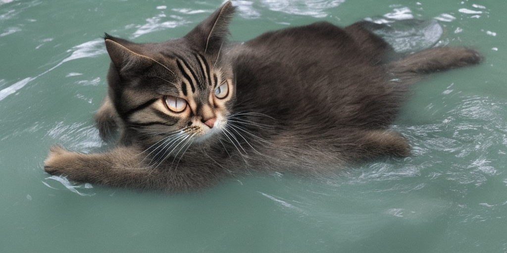 drowning cat