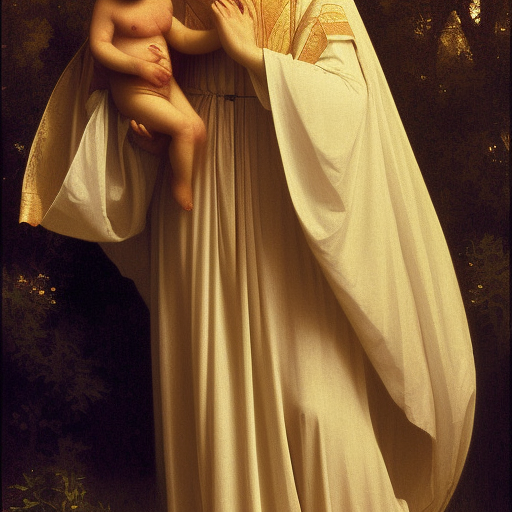 Painting of our Lady of Fatima. Art by william adolphe bouguereau. During golden hour. Extremely detailed. Beautiful. 4K. Award winning. Praying Hands.