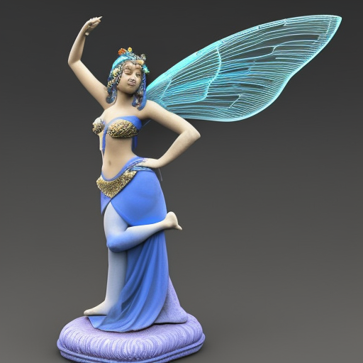 a statue of a woman holding a blue vase, stuning fantasy 3 d render, render of mirabel madrigal, beautiful render of a fairytale, blue djinn, fantasy render, fantasy 3 d render, beautiful genie girl, disney render, stunning 3d render of a fairy, aesthetic!!!!!! female genie, fairy cgsociety, genie, daz 3d, daz3d