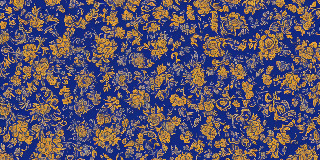 a photo in the center of which is a volume control labeled from 1 to 11, as it is typically found in guitar amplifiers. He stands, but not quite on 11. The background is a dark blue floral pattern.