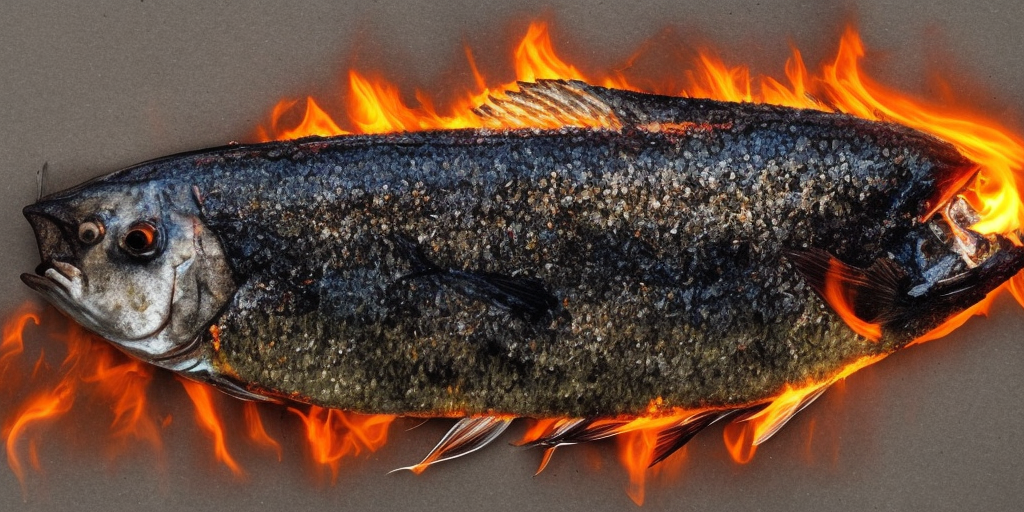 a photo of a Burning fish