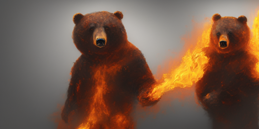 a artstation of a burning Bear