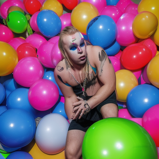Bangface Hardcrew blonde dude guy
neorave DJ electronic music raver party people inflatable ballons