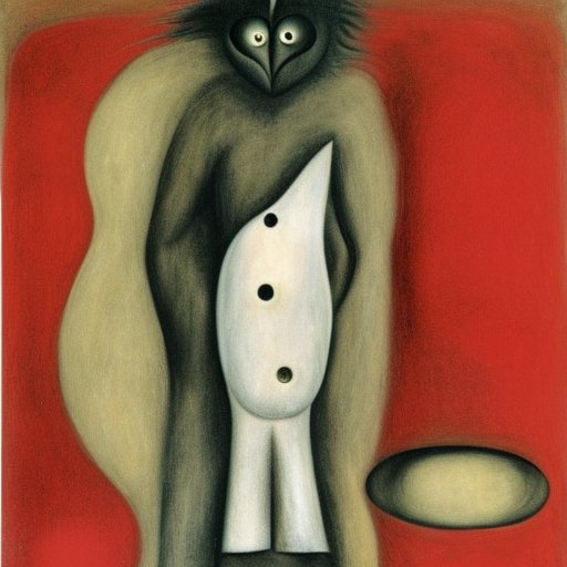 Monster,red and black, leonora Carrington 