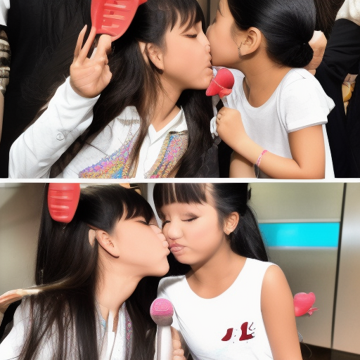 little idol melayu girl kissing a fan girl 