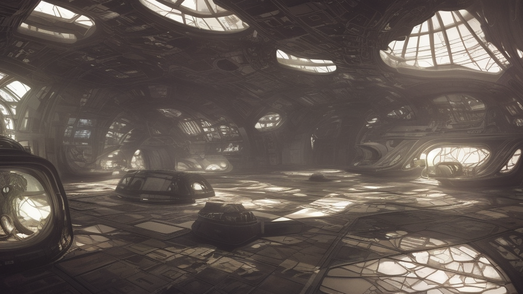 inside a a lush spaceship living quarters, artgerm, yoshitaka amano, gothic interior, 8 k, octane render, unreal engine