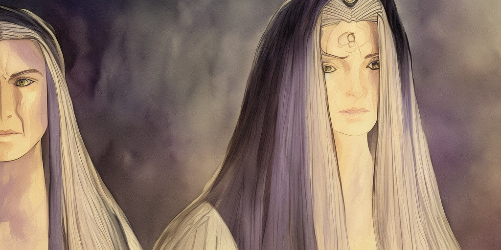 a painting of Melkor Galadriel

