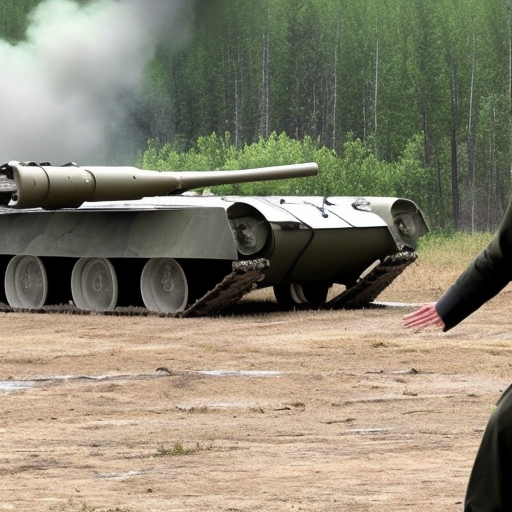Putin shot down by a Ukrainian tank