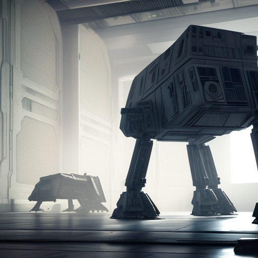 a hyperrealistic octane render of a star wars at - at in the style of the thinker by auguste rodin, unreal engine, 8 k, dramatic lighting, volumetric lighting, hyper detailed, photorealistic