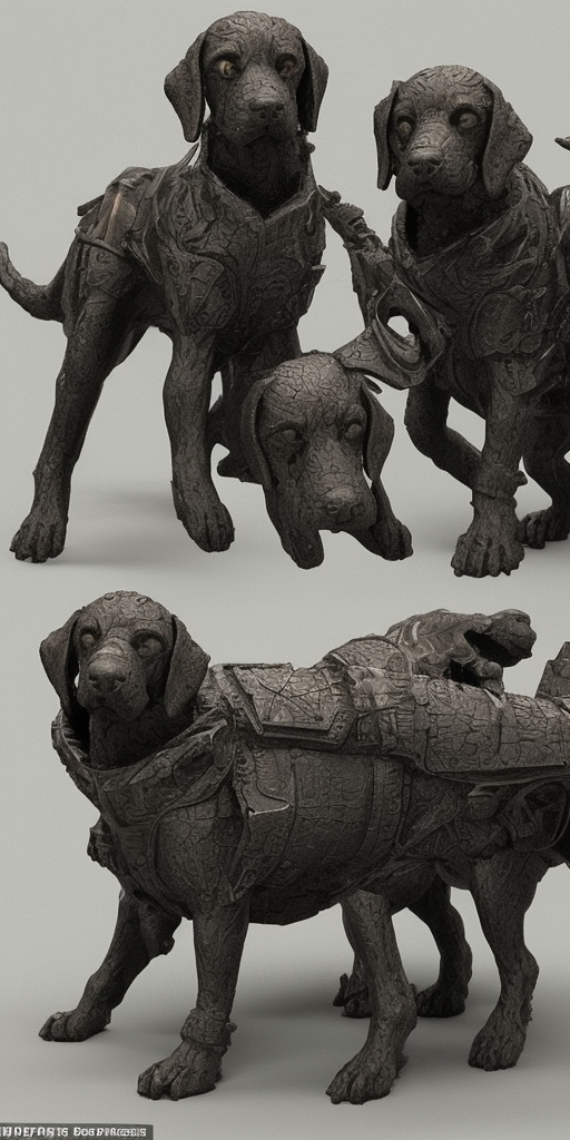a 3d rendering of First thought: Cerberus, this could be a good dog, a dog that is sometimes a bit much, but a good dog, that could be him. Second thought: damned tanks, damned sword, damned war culture – all the shit that forces me to run around fully armored. Third thought: ZERRRRBERUS is one, as I am, one of the youngsters who had a sword pressed into their hands without being asked. Thought gap: Breath Fourth thought: OOOO ZERRREBERUSSS, the great Hades, who is basically the same as us, only appears big and strong on the outside. Thought gap: Schnauf, Schnauf Fifth thought: Let's be honest: He doesn't appear like that anymore, he lets himself appear, uses as figures who, without having to show himself, play his stronger, greatness. Sechter thought: Oh Cerberus, the life of another, that's what our lives have in common. 