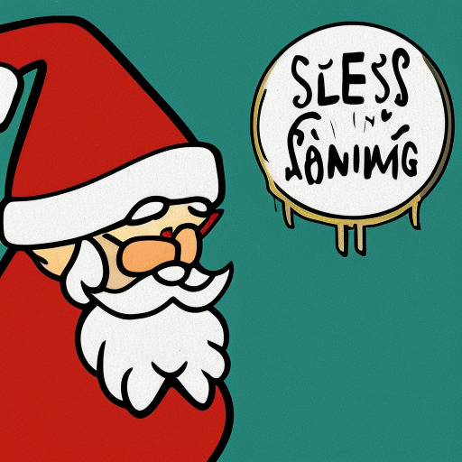 stoner Santa, advetising illustration with 90s vibes, clean, hq, colorful