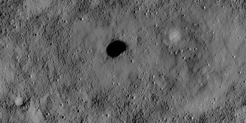 a H.R. Giger of Orion’s Moon Crater Close-up
