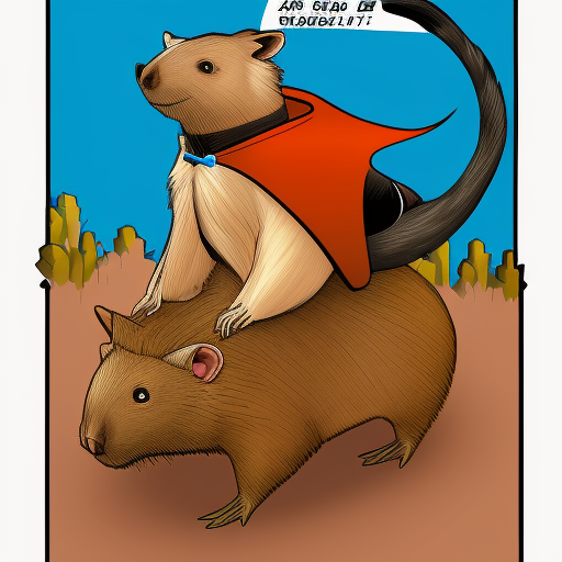 wombat as a superhero very detailed illustration