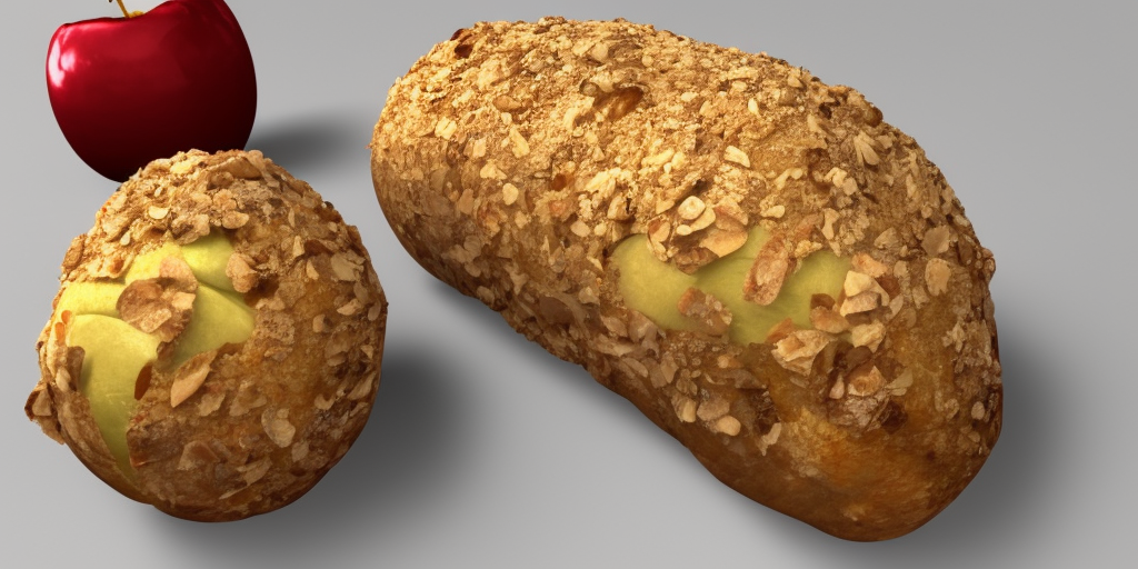 a 3d rendering of The baked apple stollen 