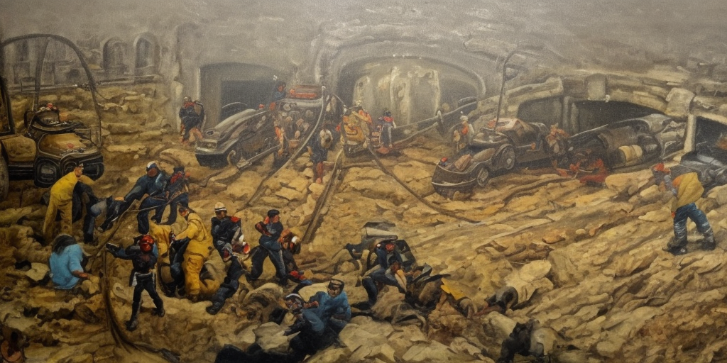 a oil painting of What really happened to the tunnel? 
