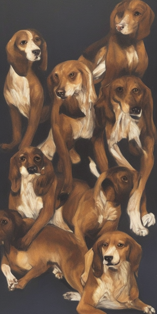a painting of Think of someone else: Cerberus, that could be a good dog, a dog that is sometimes a bit much, but a good dog, that could be him. 
