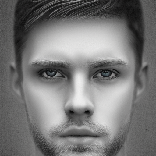 ultra-realistic portrait cinematic lighting 80mm lens, 8k, photography bokeh black and white pencil illustration high quality, blonde guy with blue eyes