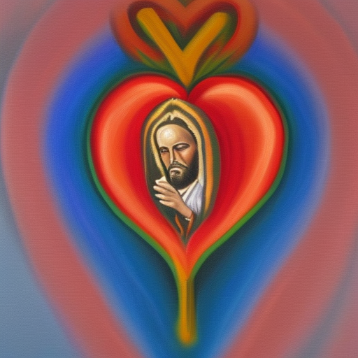 sacred heart of jesus oil painting on canvas 8K

