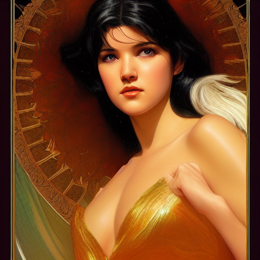young adult phoebe cates as lucifer morningstar, long blond hair, natural lighting, path traced, highly detailed, high quality, digital painting, by gaston bussiere, craig mullins, alphonse mucha j. c. leyendecker
