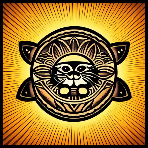 tattoo sketch of a cat hugging the sun, on a canva, polynesian style, ornamental, line art, vector, ultra-realistic potrait cinematic lighting 80mm lens, 8k, photography